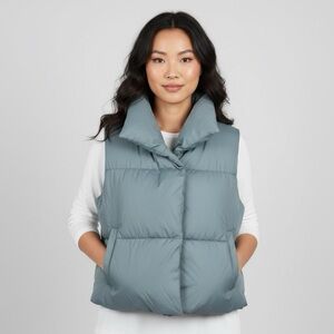 Old Navy Light Gray/blue Puffer Vest